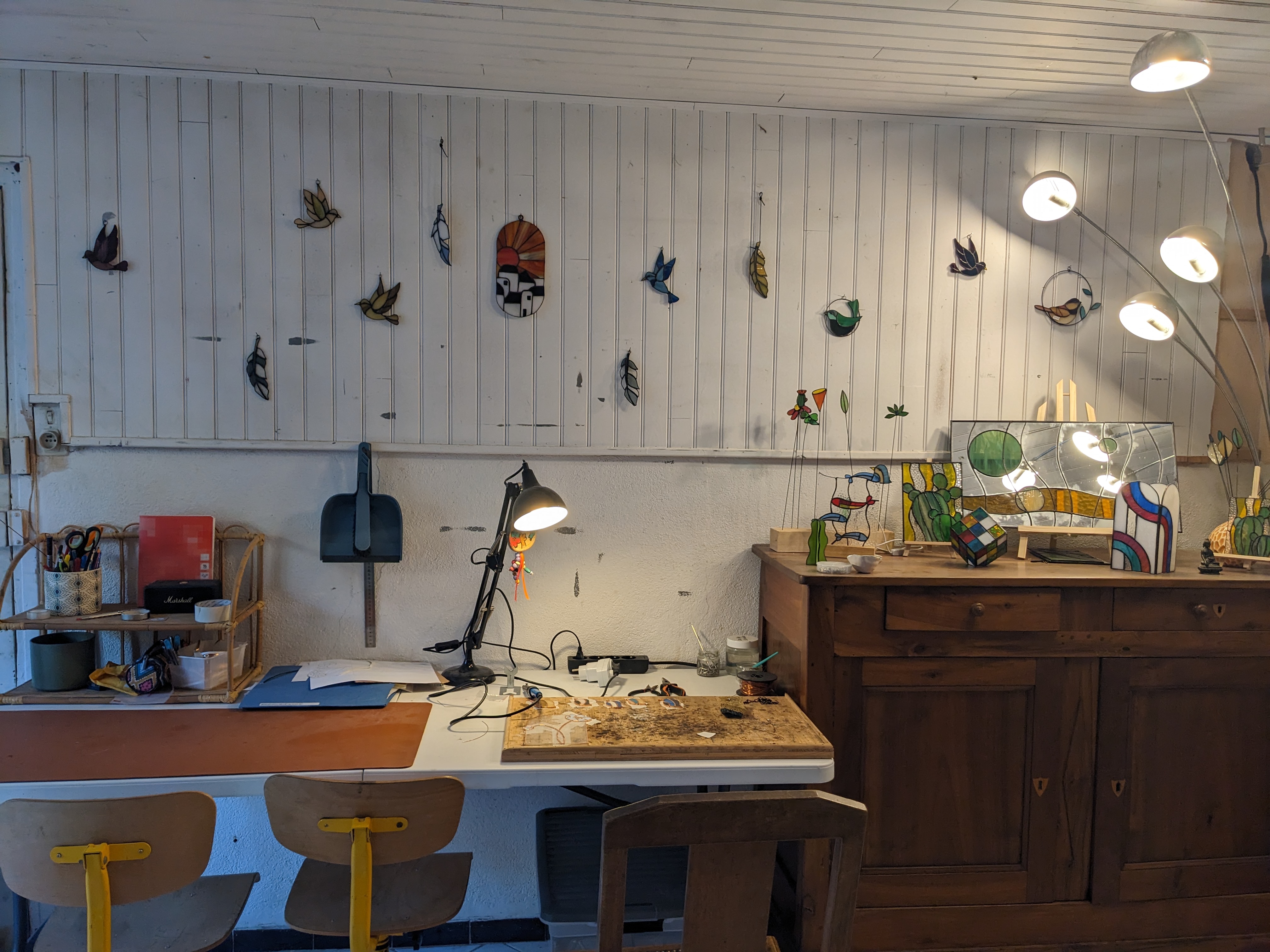 Von Atelier zu Atelier: Atelier l'Ardiaphane, Glasmalerei_Jaujac