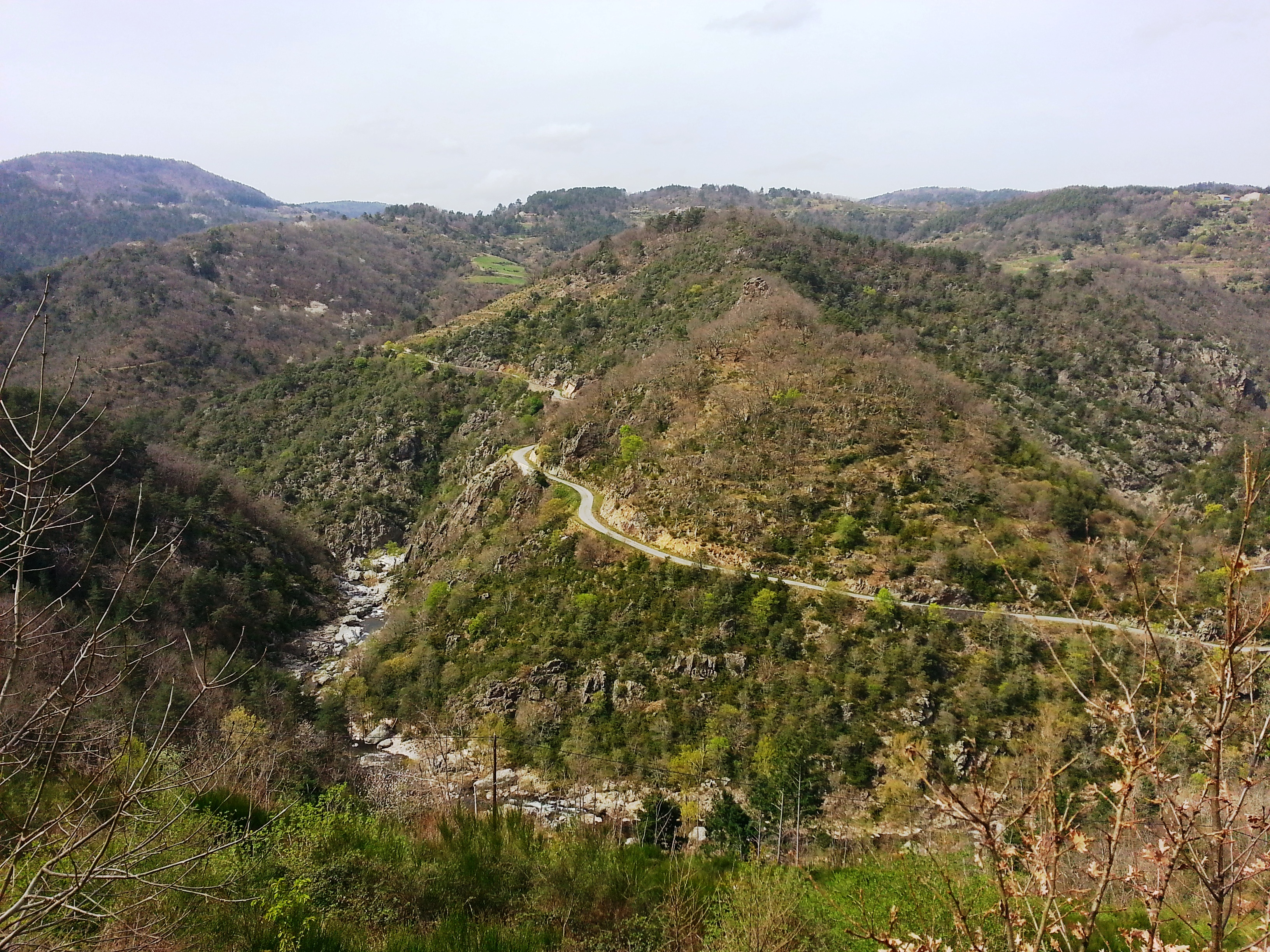 Les Gorges de la Dunière vues depuis la route RD231 près du hameau "Roumezoux"