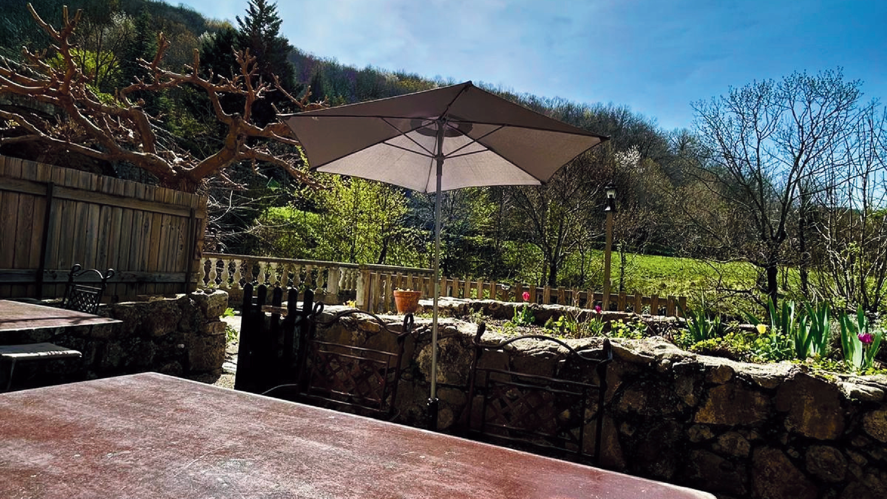 la vue depuis la terrasse