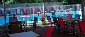 la piscine vue de la terrasse