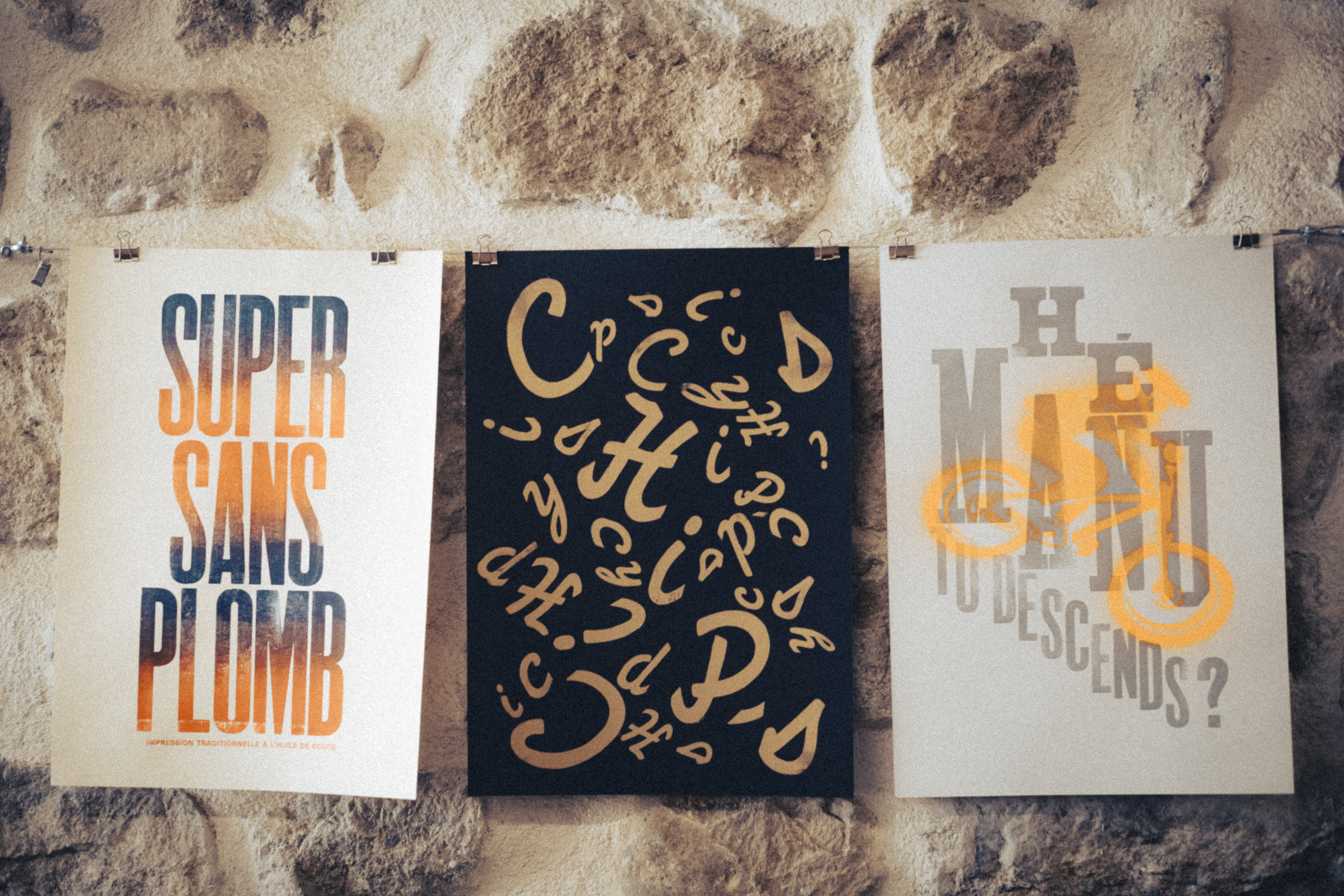 Trois affiches, créations de SuperSansPlomb