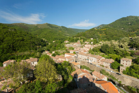 Le village de Burzet vu depuis la tour de l'horloge, en Ardèche