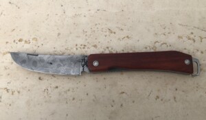 Canif Damas et bois de prunier