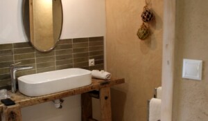 Salle de bain de la suite suite brin d'herbe dans la demeure des maitres - Chambre d'hôtes à Chirols en Ardèche