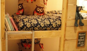Lits superposés de la suite du maître dans la demeure des maitres - Chambre d'hôtes à Chirols en Ardèche