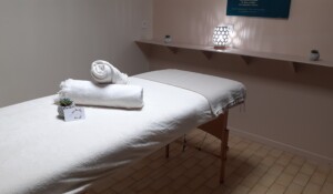 Vue sur la table de massage