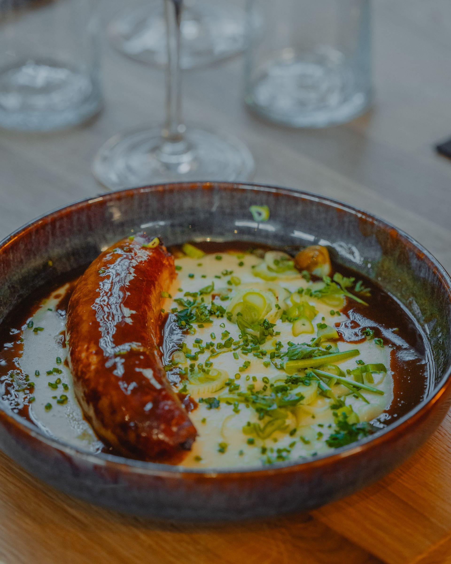 Fabras - saucisse-purée au porc fermier d’Ardèche au Bistrot du Jardin