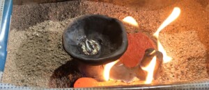 Fusion d'une Tsuba en bronze