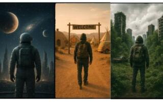 Illustration homme de dos dans différents environnements - ©La P'tite Bulle