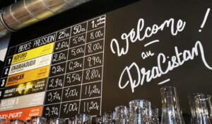 Jaujac - Ardoise de la taproom DRAC