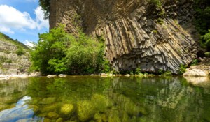 Basalt flow in Jaujac