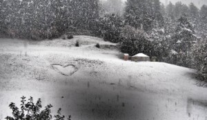 La yourte en hiver, hébergement insolite au Mas du Pestrin à Meyras