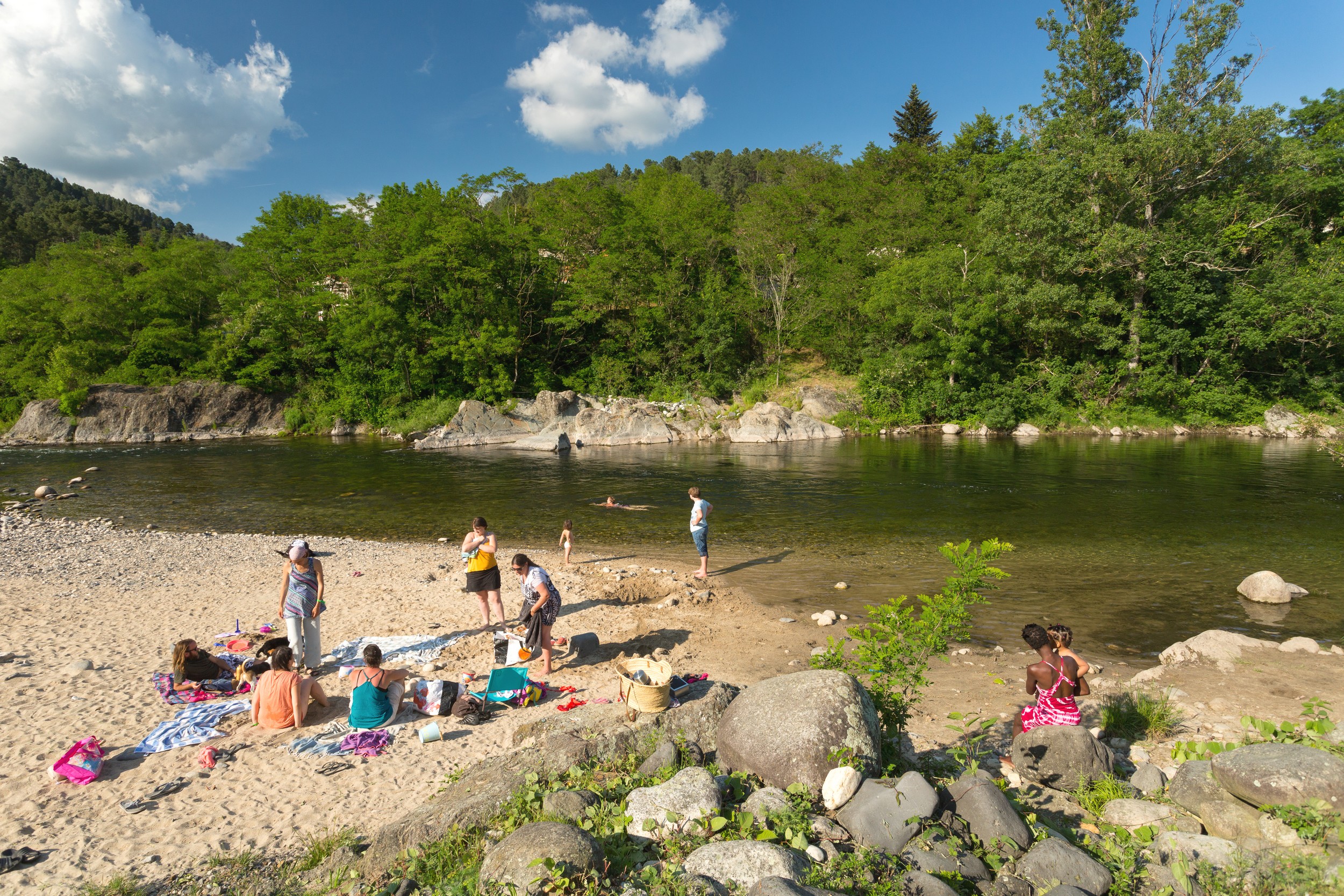Clape beach in Lalevade d'Ardèche