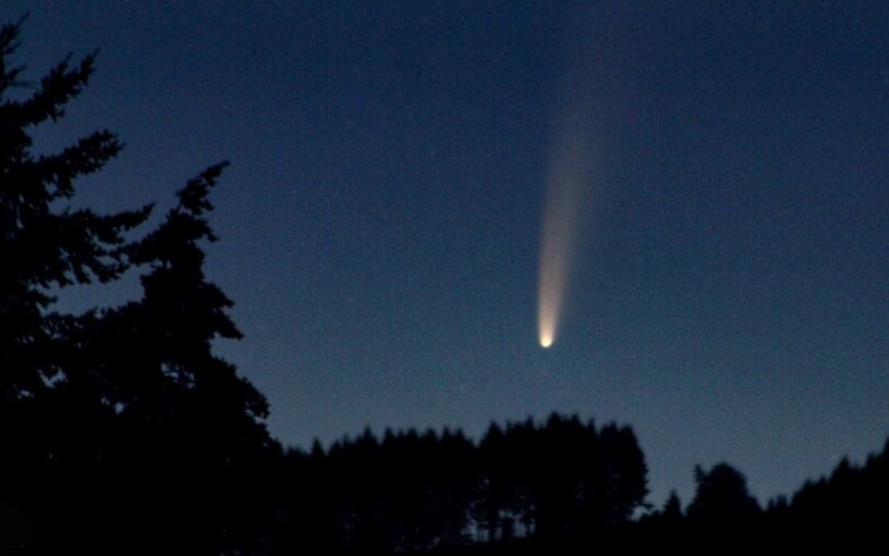 Shooting stars and a dark sky