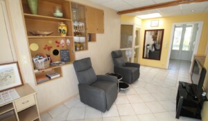 Salon avec fauteuils TV