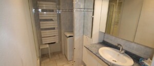 Salle d'eau avec douche et lave linge