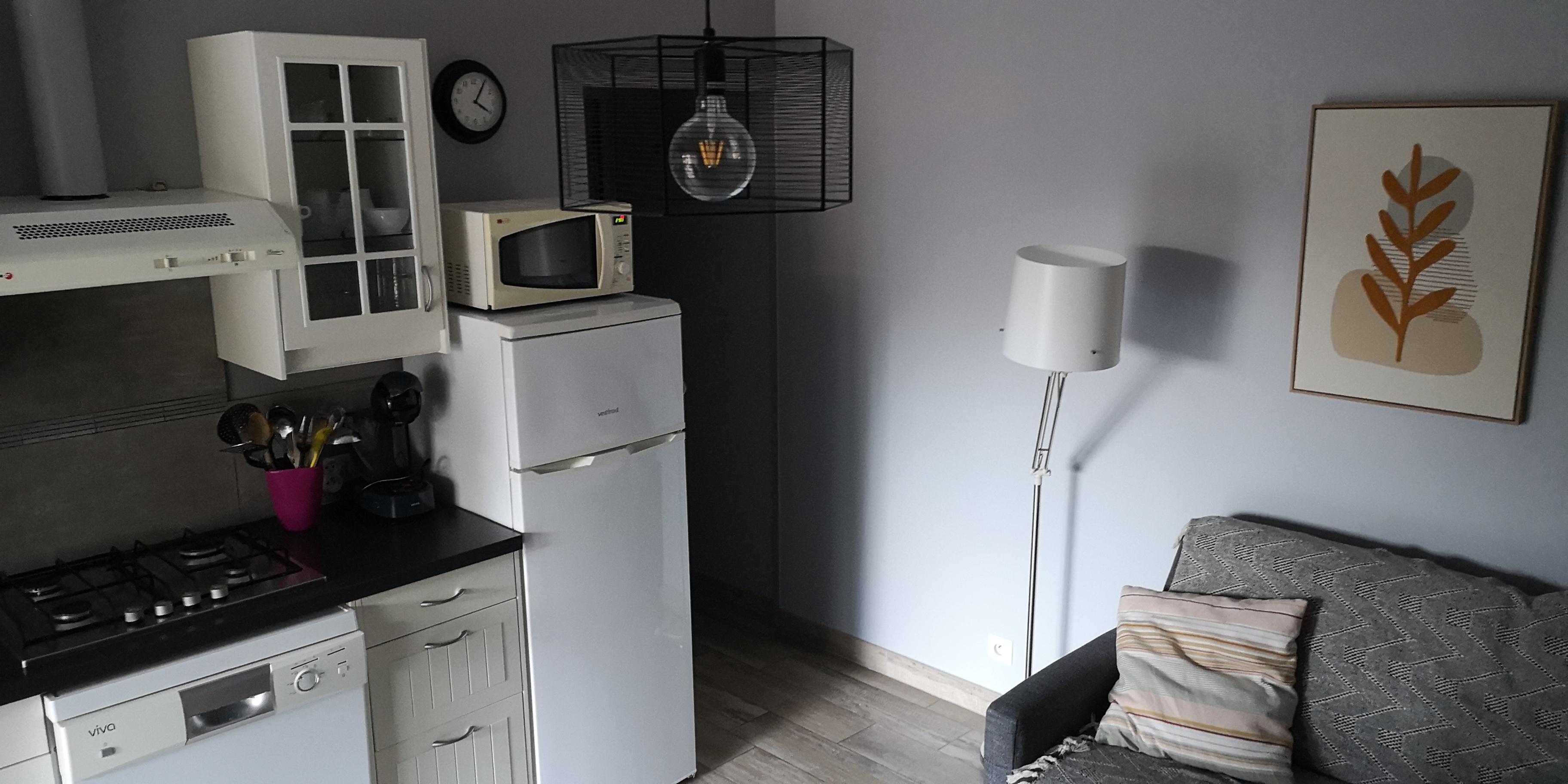 Salon cuisine sejour 2, Rez de jardin (gîtes de Neyrac-les-Bains)