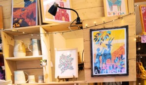 Boutique le Myrtillier à Montpezat-sous-Bauzon, exemples de sérigraphies sous tableau-2