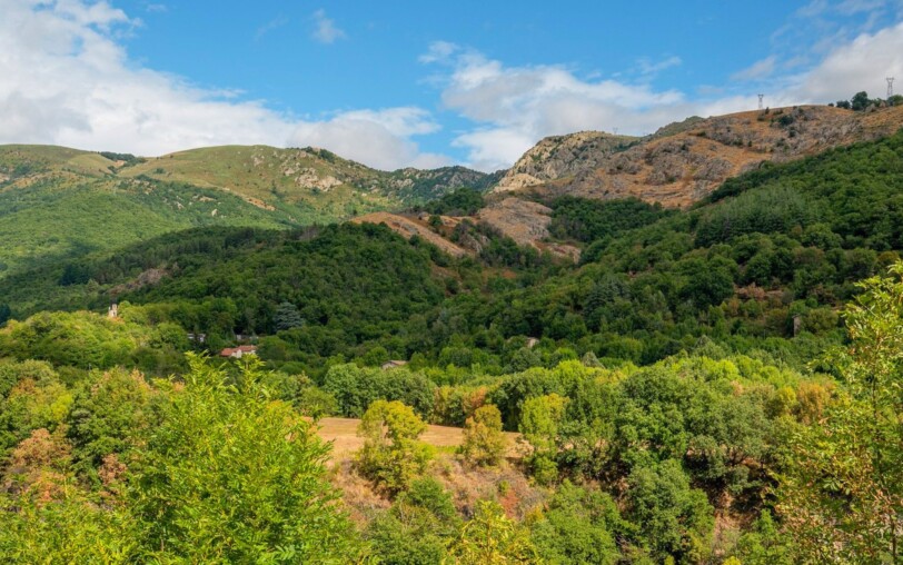 Montpezat-sous-Bauzon - Vue sur les monts d'Ardèche depuis belvédère Pourcherolles