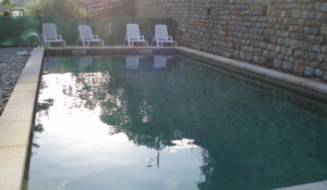 Piscine extérieur du gite de l'Olivier à Meyras