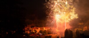 Pont de Labeaume - Feu d'artifice du 13 juillet-vue générale ©S.BUGNON