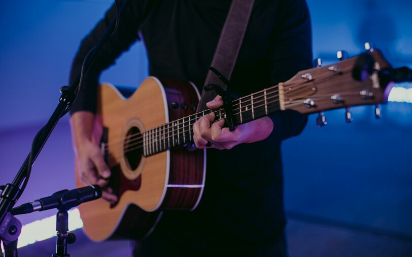 Rock acoustic, concert, guitare