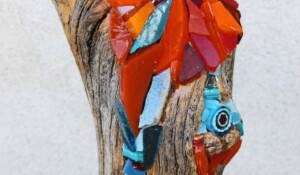 stage bois et mosaique avec Muse coquelicot - FLEUR DE VERRE-BOIS