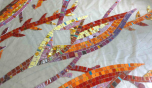 Saint Pierre de Colombier - Stage les bases de la mosaique avec Muse Coquelicot - feuillages mosaique