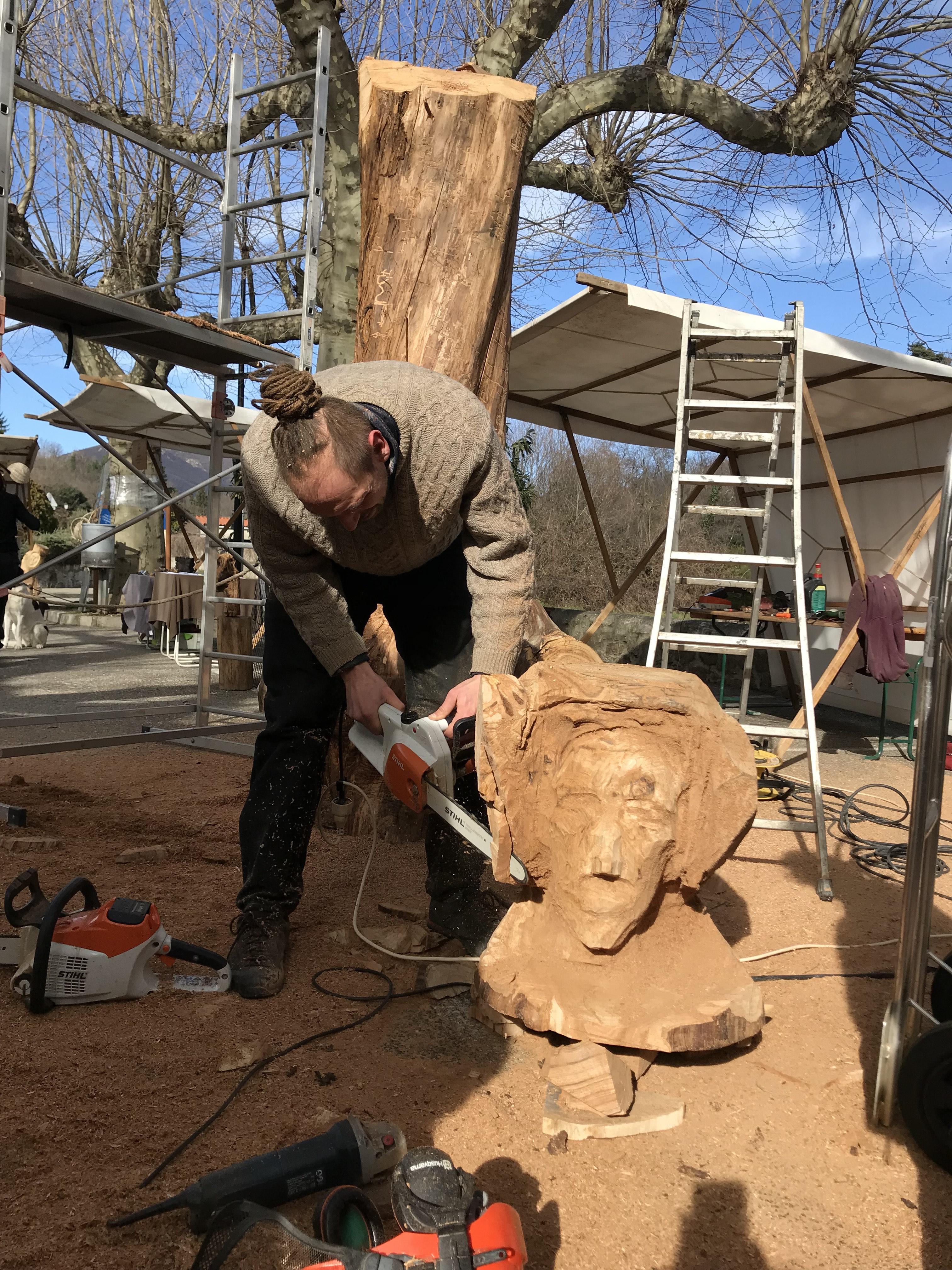 Sculpture sur bois Foire de la St Blaise Meyras