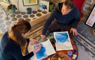 Stage aquarelle avec Loren Bes à Barnas en Ardèche - ©sourcesetvolcans