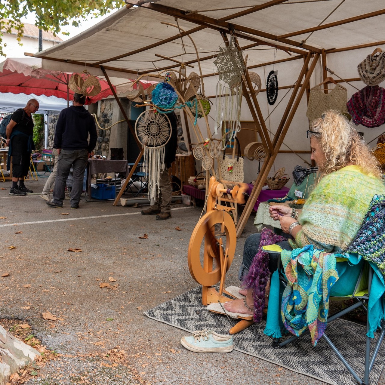 Stand à la castagnade de Meyras en Ardèche