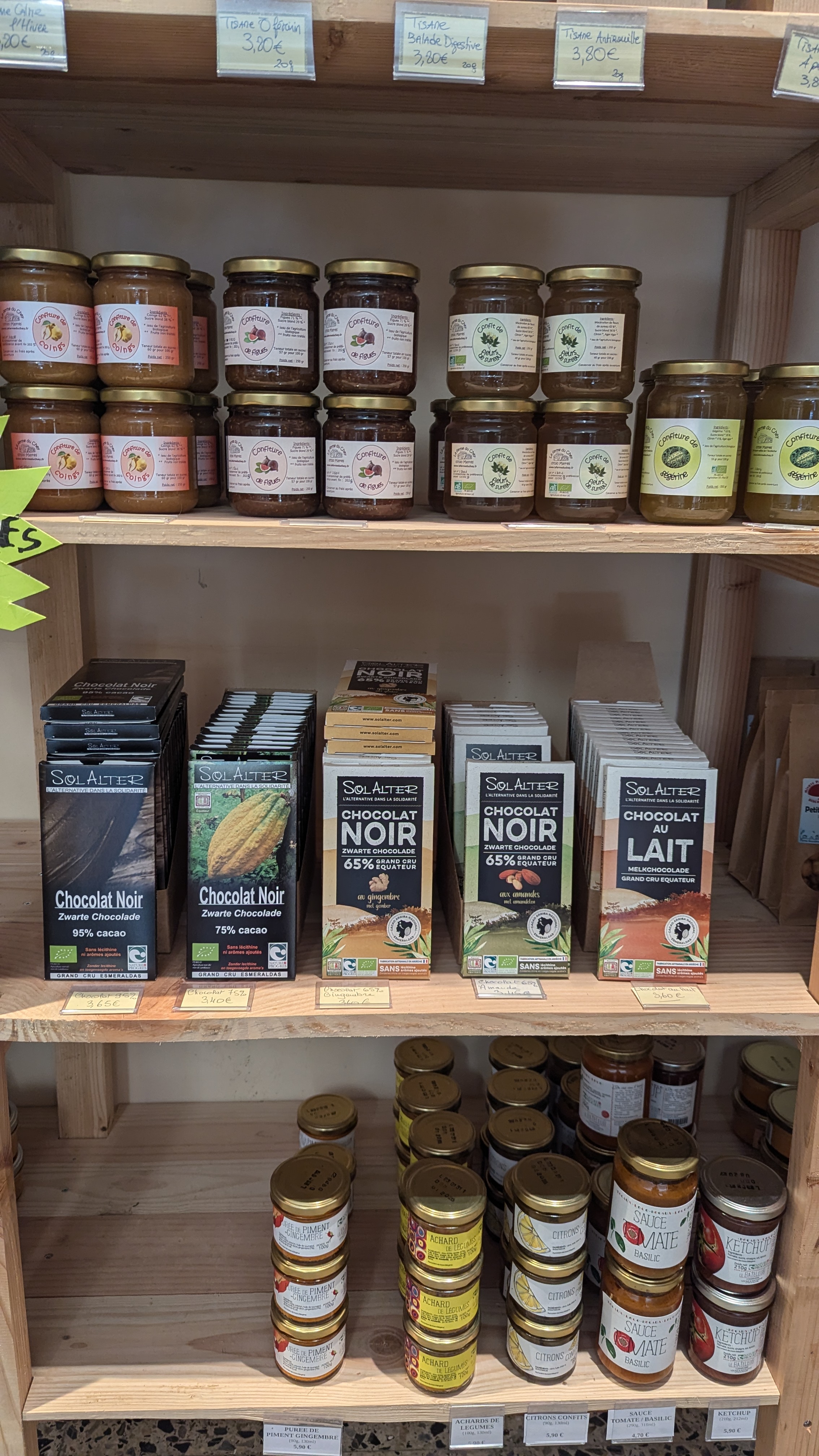 Miels et confitures ardèche, Produits locaux directs producteurs à la saisonneraie à thueyts