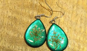 Thueyts - Libéra bijoux - Boucles d'oreilles avec insert de fleurs