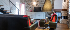 Canapé et salon, gite Vanille à Barnas